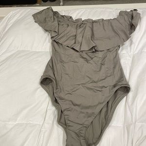 Trina Turk grey bathing suit